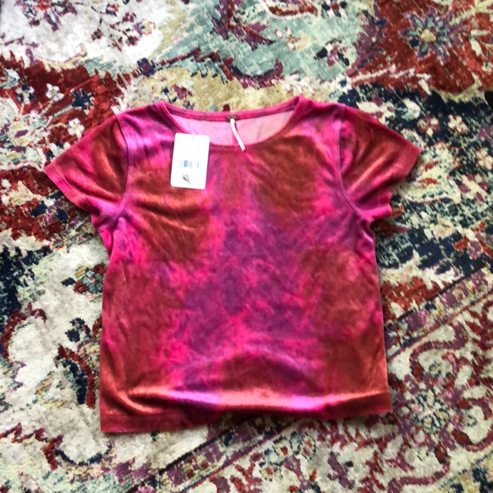 Free People cropped velvet shirt